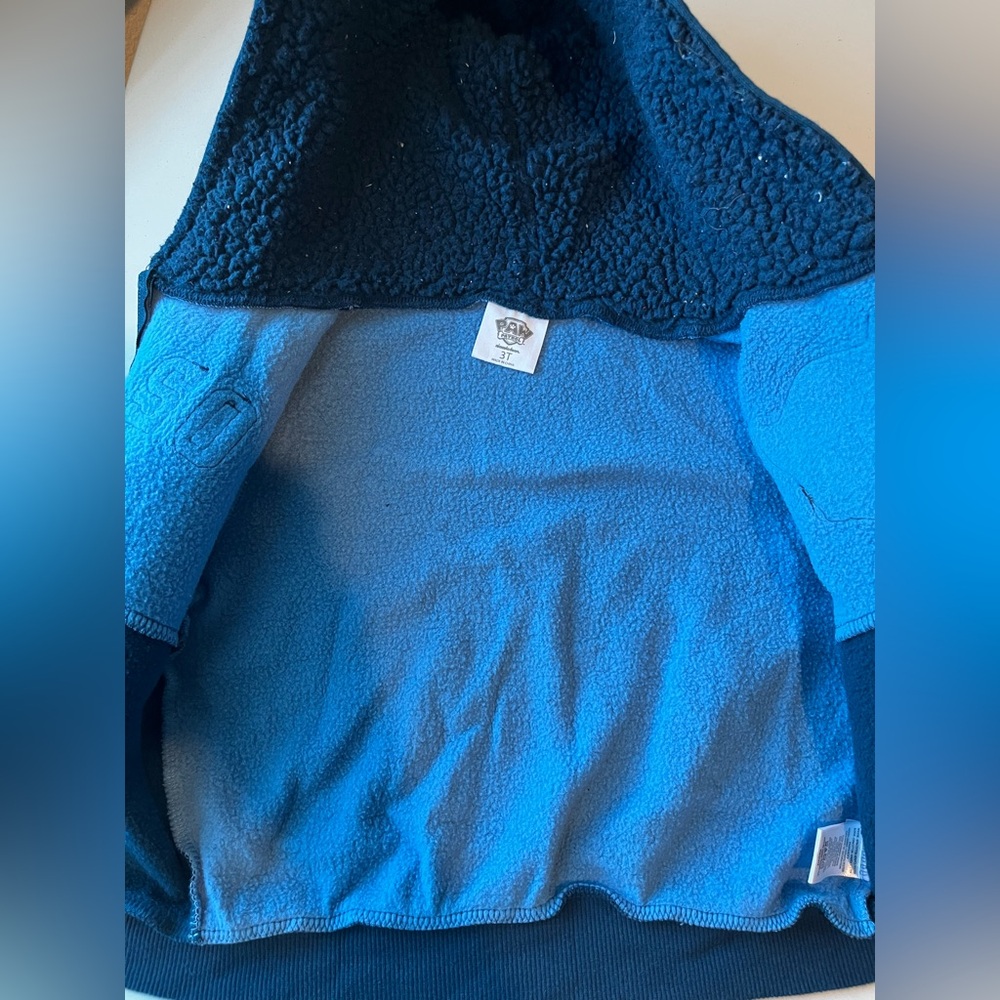 Paw Patrol Chase Zip Up Hoodie Jacket Toddler Boy - Size 3T - Blue Grey - Picture 4 of 7